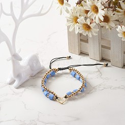 Handmade Polymer Clay Beads Nylon Thread Braided Bead Bracelets&nbsp;BJEW-JB06626