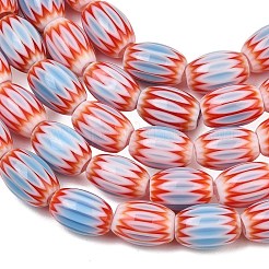 Handmade Millefiori Glass Oval Bead Strands&nbsp;LK-Z001-01B-08