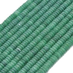 フロスト加工の天然グリーンアベンチュリンビーズ連売り  ロンデル  6x2mm  穴：1mm  約150~160個/連  14.57~14.96''（37~38センチメートル）&nbsp;G-K389-C31-01A
