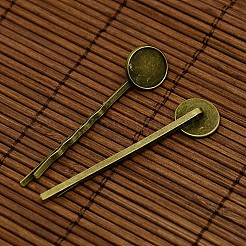 12mm Transparent Clear Domed Glass Cabochon Cover for Iron Hair Bobby Pin DIY Making&nbsp;DIY-X0071-NF