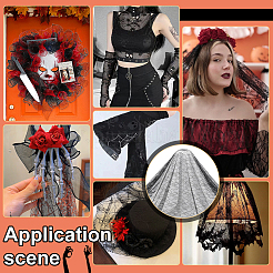 Halloween Theme Polyester Lace Fabric&nbsp;DIY-WH0699-75C
