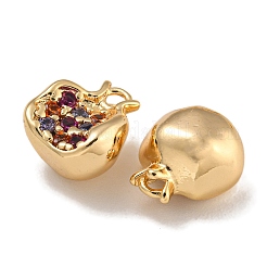 Brass Micro Pave Clear Cubic Zirconia Charms&nbsp;KK-U037-12G-01