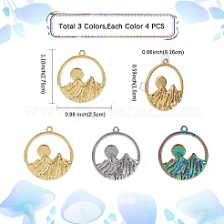 12Pcs 3 Colors Ion Plating(IP) 304 Stainless Steel Pendants&nbsp;STAS-SZ0002-94