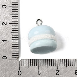不透明樹脂ペンダント  猫の形をしたマカロンチャーム  プラチナアイアンループ付き  ミックスカラー  16.5~17.5x15mm  穴：2mm&nbsp;RESI-P051-06P-M