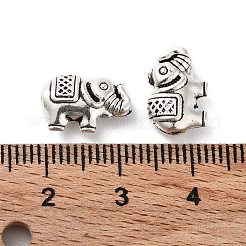 チベット風合金ビーズ  カドミウムフリー＆鉛フリー  象  アンティークシルバー  8x13x4mm  穴：1mm  約854個/1000g&nbsp;FIND-Q094-31AS