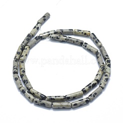 天然石ダルメシアンジャスパービーズ連売り  コラム  11~15x3.5~4.5mm  穴：1~1.2mm  約28~30個/連  15.1~15.9インチ（38.5~40.5cm）&nbsp;G-F631-D23