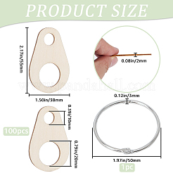 Teardrop Wood Embroidery Thread Organizers&nbsp;AJEW-GF0009-22