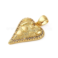 Brass Micro Pave Cubic Zirconia Pendants&nbsp;KK-P308-18G