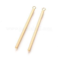 イオンプレーティング（IP）304ステンレスペンダント  バー  ゴールドカラー  43x2x2mm  穴：1.8mm&nbsp;STAS-L218-19G