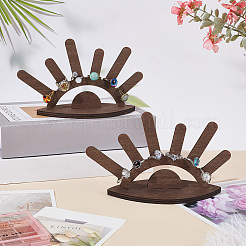 2Pcs Sun Rise Shaped Wooden Ring Display Stands&nbsp;RDIS-FG0001-27