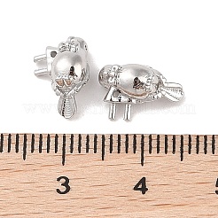 真鍮ヒートンキャップ  カドミウムフリー＆ニッケルフリー＆鉛フリー  鳥  プラチナメッキ  11x7.5x4.5mm  穴：0.7mm&nbsp;KK-Q816-25P