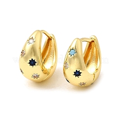 Brass Micro Pave Cubic Zirconia Dangle Earrings&nbsp;EJEW-L305-09G-01