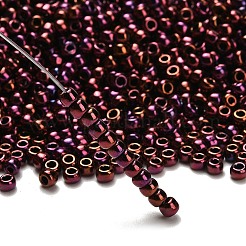 トーホー 6/0ラウンドビーズ  日本製シードビーズ  （502)つの高メタリックアメジスト  4mm  穴：1.5mm  約7570個/ポンド&nbsp;SEED-TR06-0502