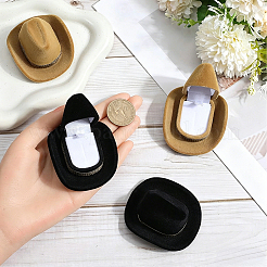4Pcs 2 Colors Hat Velvet Jewelry Boxes&nbsp;CON-SC0001-19B