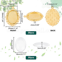 DIY Blank Oval Pendant Making Kit&nbsp;DIY-PH0020-84
