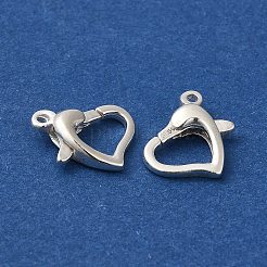 925スターリングシルバーカニカン  ハート  スタンプ925個付き  銀  10x12x3mm  穴：1.2mm&nbsp;STER-D006-12S