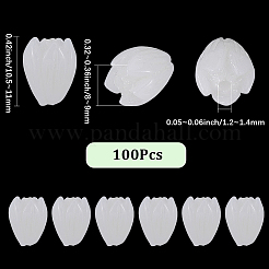 染色された合成サンゴビーズ100個  DIYのジュエリーには  ジャスミンの花  ホワイト  8~9x6~7.5mm  穴：1.2mm&nbsp;CORA-SC0001-29A