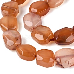 染色・加熱された天然瑪瑙ビーズ連売り  ナゲット  多面カット  ペルー  9~13x8~12x3.5~8.5mm  穴：1~1.2mm  約32~36個/連  14.76~15.35インチ（37.5~39cm）&nbsp;G-N359-15A-09