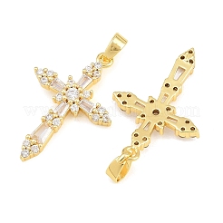 Brass Micro Pave Clear Cubic Zirconia Pendants&nbsp;CU-CBA9AB3-16G