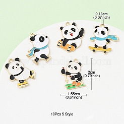 10Pcs 5 Style Rack Plating Alloy Enamel Pendants&nbsp;ENAM-YW0003-59