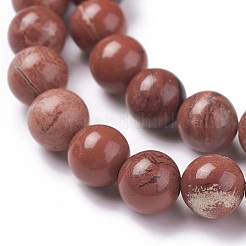 Natural Red Jasper Beads Strands&nbsp;X-G-F348-02-8mm