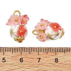 Printed Handmade Porcelain Beads Pendants&nbsp;PALLOY-JF05907-01