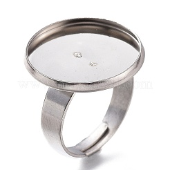Tarnish Resistant Adjustable 304 Stainless Steel Finger Rings Components&nbsp;LS-STAS-F149-18P-G