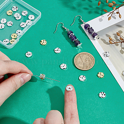 60個2色真鍮スペーサービーズ  ウェーブフラットラウンド  ミックスカラー  8x1.5mm  穴：1.2mm  30個/カラー&nbsp;KK-PH0012-52