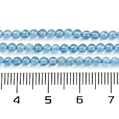天然ブルートパーズビーズ連売り  グレードAA  ラウンド  染め＆加熱  3mm  穴：0.7mm  約134個/連  15.35''（39センチメートル）&nbsp;G-P553-A01-01