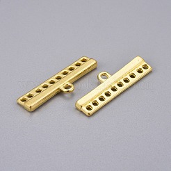 チベット風コネクター  シャンデリアパーツ  長方形/棒  カドミウムフリー＆ニッケルフリー＆鉛フリー  ゴールドカラー  9x28x2.5mm&nbsp;TIBE-A22146-G-FF