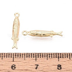 真鍮チャーム  魚  18KGP本金メッキ  18.5x3.5x2.5mm  穴：1.2mm&nbsp;KK-T071-35G-02