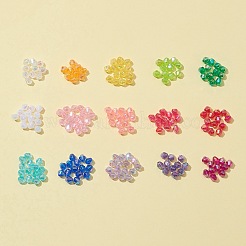 4200個15色双円錐abカラーメッキ環境にやさしい透明アクリルビーズ  ミックスカラー  4x4mm  穴：1mm  280個/カラー&nbsp;TACR-FS0001-25