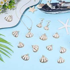 30Pcs Electroplated Natural Shell Pendants&nbsp;SSHEL-SC0001-60