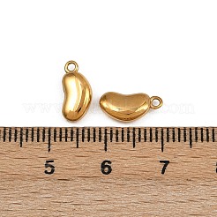 304ステンレススチールチャーム  イオンプレーティング（ip）  豆の魅力  18KGP本金メッキ  11.5x6x3mm  穴：1.2mm&nbsp;STAS-A120-11G