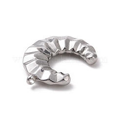変色しない304ステンレススチールペンダント  ダブルホーン/三日月  ステンレス鋼色  23x17.5x4mm  穴：1.8mm&nbsp;STAS-G292-01P