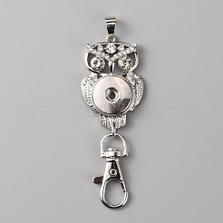 Alloy Rhinestone Snap Keychain Making&nbsp;KEYC-WH0018-58
