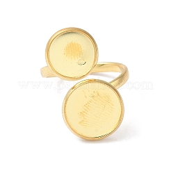 304ステンレススチールオープンカフリング金具  パッドリングセッティング  フラットラウンド  18KGP本金メッキ  内径：17mm  トレイ：12mm＆10mm&nbsp;STAS-E124-05I-G