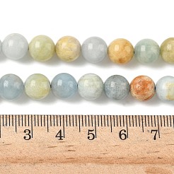 天然石アクアマリンビーズ連売り  ラウンド  ミックスカラー  8mm  穴：0.8mm  約46個/連  15.16''（38.5センチメートル）&nbsp;G-D327-A01-8mm