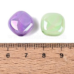 UVメッキ不透明アクリルビーズ  虹色の  菱形  ミックスカラー  14x15x8mm  穴：2.5mm  約526個/500g&nbsp;OACR-Q203-04