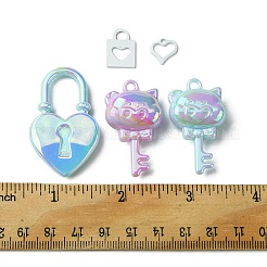 8Pcs 4 Styles Spray Painted 201 Stainless Steel & UV Plating Acrylic Pendant&nbsp;FIND-FS0002-09