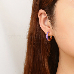 Real 18K Gold Plated 304 Stainless Steel Hoop Earrings&nbsp;UA1409-2