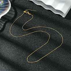 0.5mm Rack Plating Brass Box Chain Adjustable Slider Necklaces for Women Men&nbsp;MAK-L044-10G