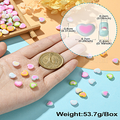 196 個 7 色アクリルバイカラーハートビーズ  DIY ブレスレットネックレス手作りジュエリーアクセサリー用  ミックスカラー  8x7mm  穴：2mm  約28PCS /カラー&nbsp;OACR-CJ0001-60