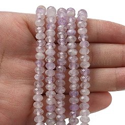 天然石アメジストビーズ連売り  多面カット  ロンデル  アザミ  5.5~6.5x4.5mm  穴：1mm  約91~94個/連  15.35''（39cm）〜15.43''（39.2cm）&nbsp;G-D344-A37-02