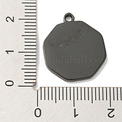 イオンプレーティング（IP）304ステンレスペンダント  シェルシェイプチャーム  ブラック  20.5x17.5x1.8mm  穴：1.5mm&nbsp;STAS-D025-07B