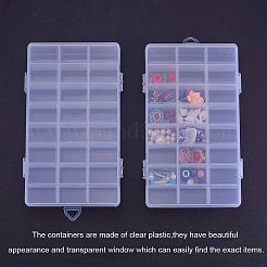 プラスチックビーズ収納ケース  24のコンパートメント  透明  19x13x3.6cm  コンパートメント：4.1x2.3x3.3センチメートル  4boxes /セット&nbsp;CON-PH0001-32