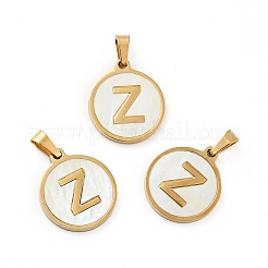 PVD Vacuum Plating 304 Stainless Steel with White Shell Pendants&nbsp;STAS-G268-01-G