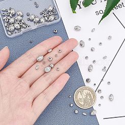304ステンレス鋼波形ビーズ  オーバル·ラウンド  ステンレス鋼色  5x3mm  hoie：1.2mm  100個/箱&nbsp;STAS-UN0014-60P
