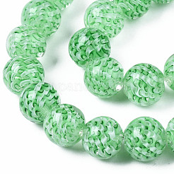 Transparent Handmade Lampwork Beads Strands&nbsp;LAMP-T007-21D