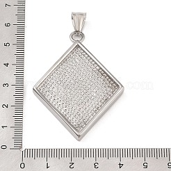 304ステンレススチール製ビッグペンダント  1%erの魅力を持つ菱形  ミックスカラー  52.5x38x4mm  穴：4x7mm&nbsp;STAS-S122-05AG